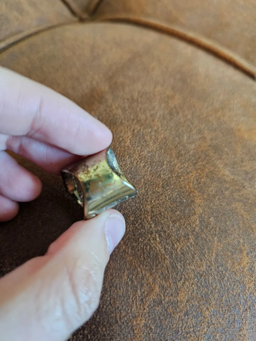 Vintage 1960s Womens Sz 4.75 Stacked Gold Tone Bohemian Ring w/ Stones